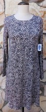 NWT CHEETAH LEOPARD Old Navy Dress Long Sleeve Rayon Spandex Stretchy