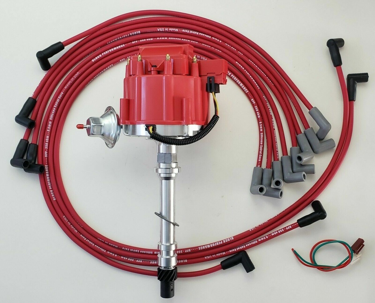 CHEVY SMALL BLOCK RED HEI DISTRIBUTOR + 8.5mm SPARK PLUG WIRES