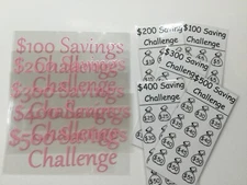 Set of 5 Savings Trackers 100, 200, 300, 400, 500, Money Challenge, Low Budget