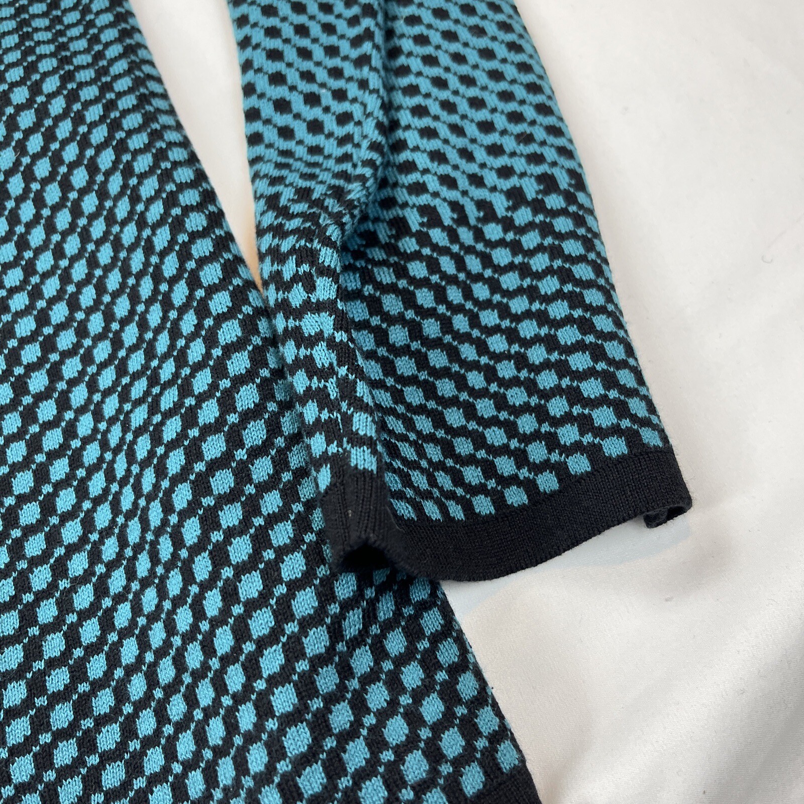 Pendleton One Button Turquoise Black Print Cardig… - image 6