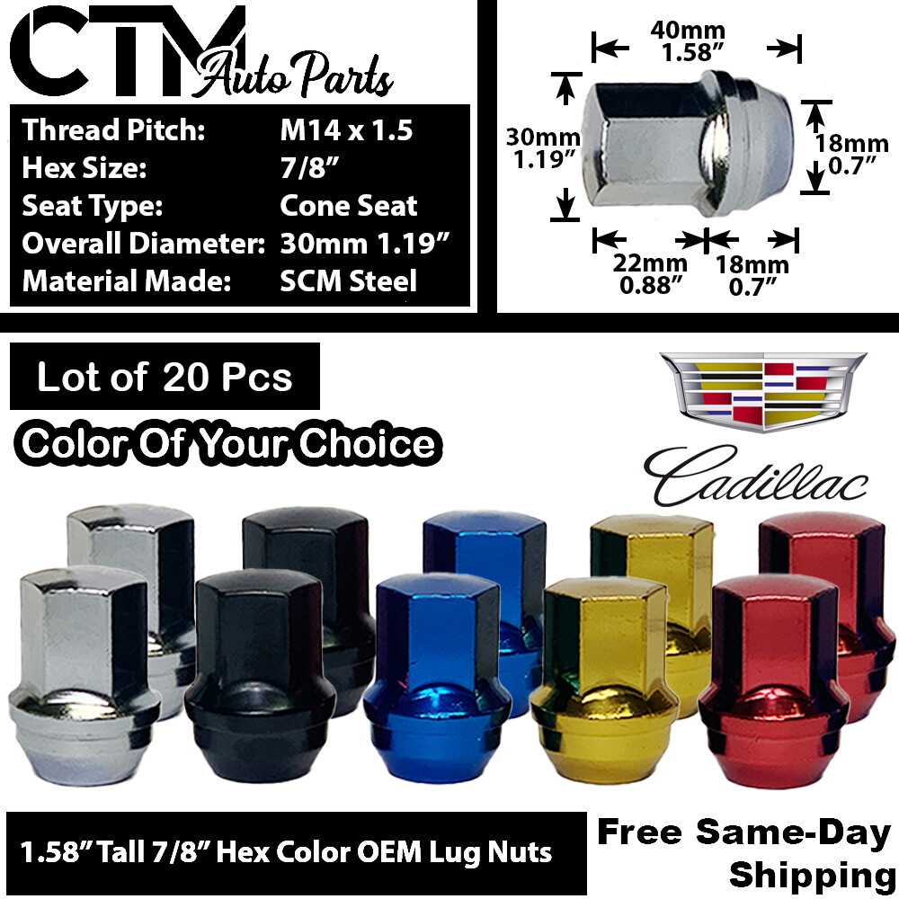 20 CADILLAC ATS-V CT5 CT6 CTS XT4 XTS OEM FACTORY LUG NUT 14x1.5