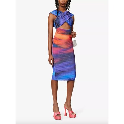 Farai London Arabella Halter Neck Cutout Dress Sunset Dream Womens Size  Medium