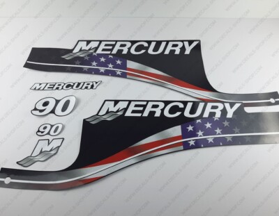Mercury 90hp ELPTO 1999-2006 USA Flag Edition outboard engine decals sticker set