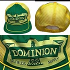 Vtg Dominion Oilfields Supply Mesh Trucker Snapback Hat Alberta Company Logo Cap