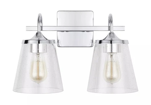 Capital Lighting 2-Light Vanity, Chrome/Clear Seeded - 139122CH-496 - Picture 1 of 2