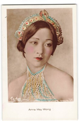 Anna May Wong Schauspielerin und Modeikone UNP Postkarte handkoloriert RPPC