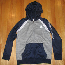 Reebok Gray  Blue Zippered Hoodie Boys L 14-16 