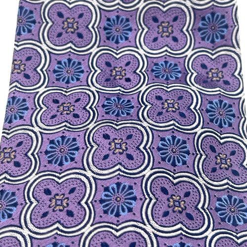 Jos. A. Bank Signature 100% Silk Men's Neck Tie Purple White Blue Florette - Picture 3 of 8