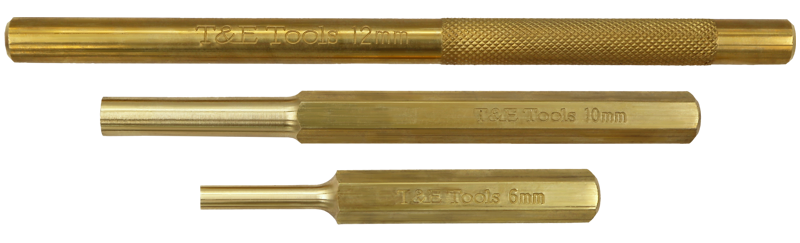 3 Piece Brass Pin Punch Set T&E Tools J2604 | eBay