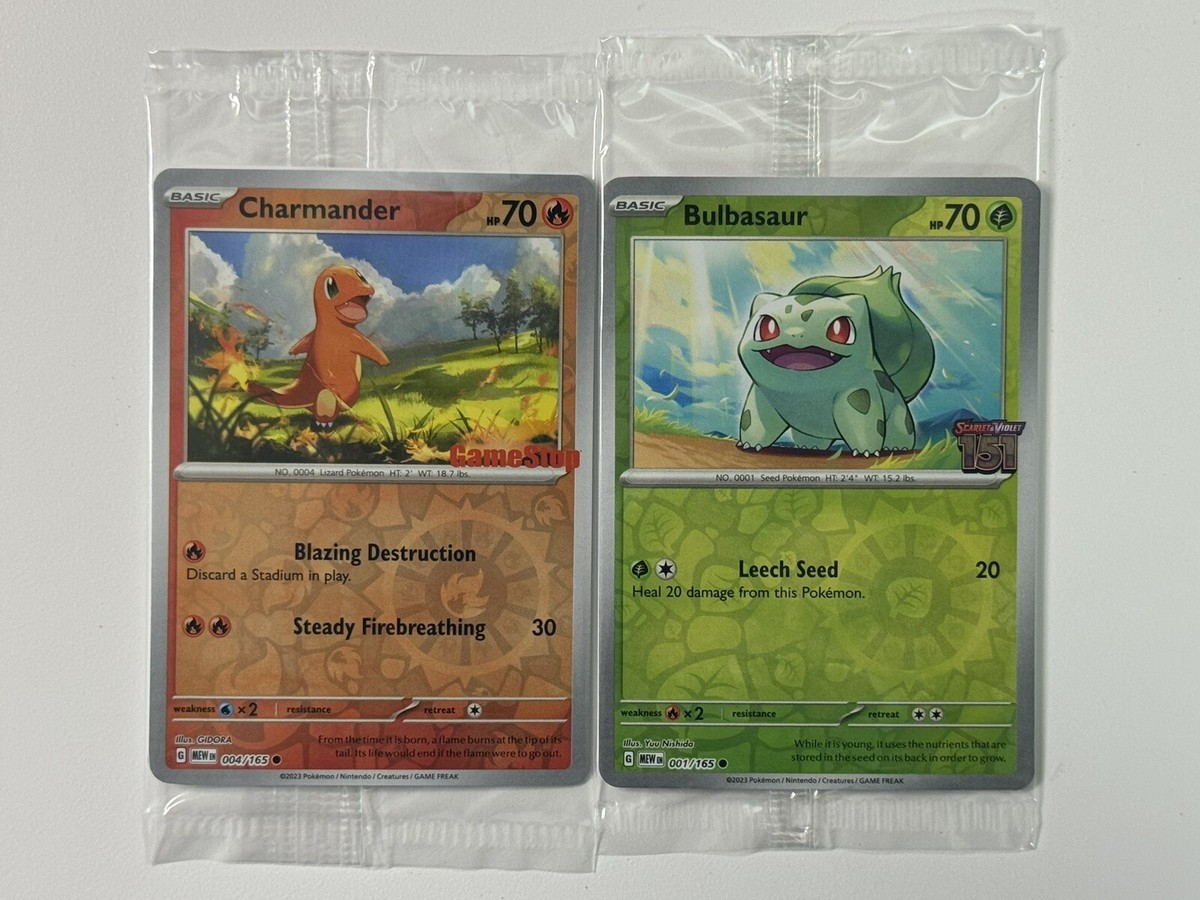 Bulbasaur 001/165 Best Buy Charmander 004/165 Gamestop US