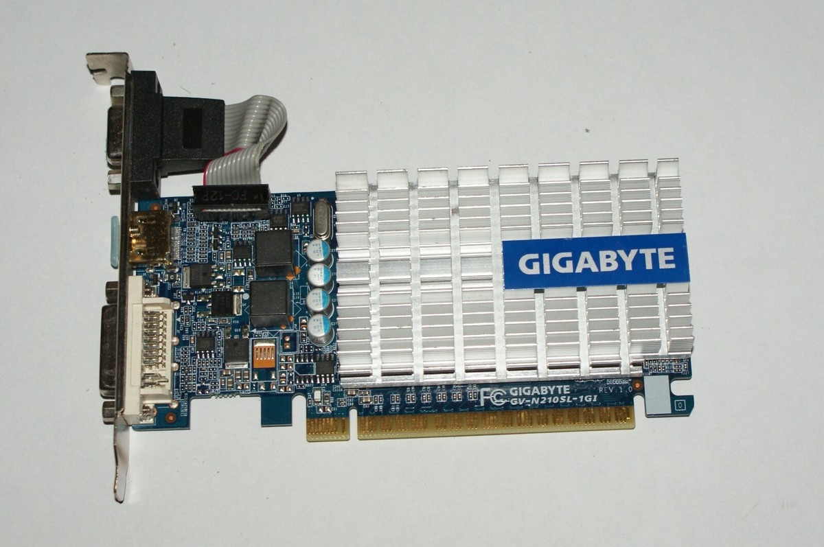 Gigabyte Nvidia GeForce GT210 1GB DVI/VGA/HDMI Silent Graphics