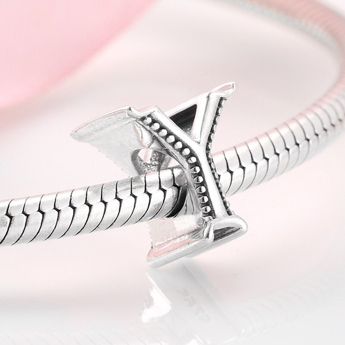 Charms Armband 925 Sterling Silber Alphabet A - Z Buchstaben Anhänger Geschenke. - Bild 37 von 38