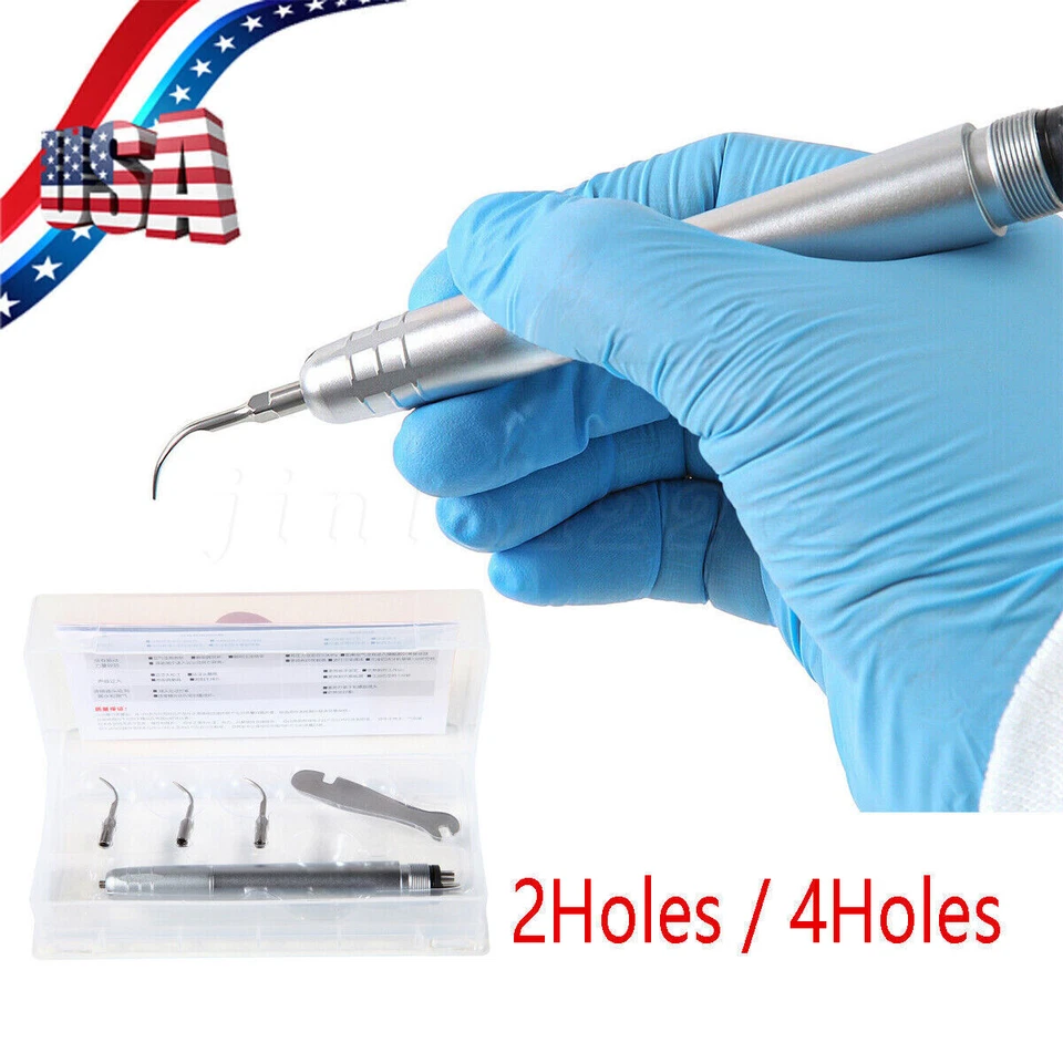 Escalador de aire ultrasónico dental estilo NSK pieza de mano súper sónico 2/4 orificios y 3 puntas Foto 4 de 4