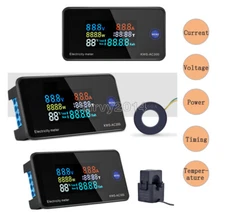 6 in 1 LCD Display AC50-300V Digital Energy Current Voltmeter Temp Meter Tester