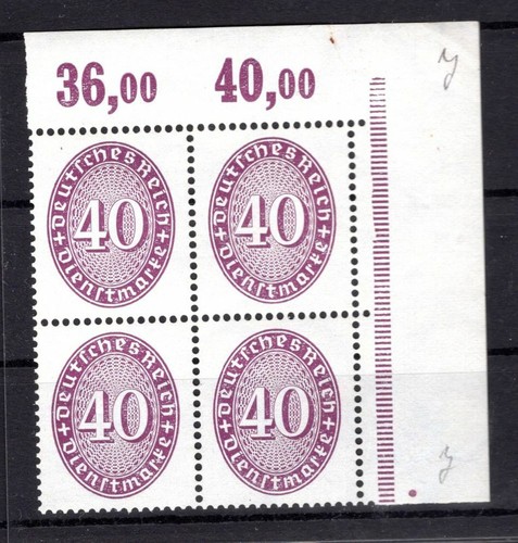 DR-Dienst 121Y POR Corner Edge Stamp 4erblock MNH Mint