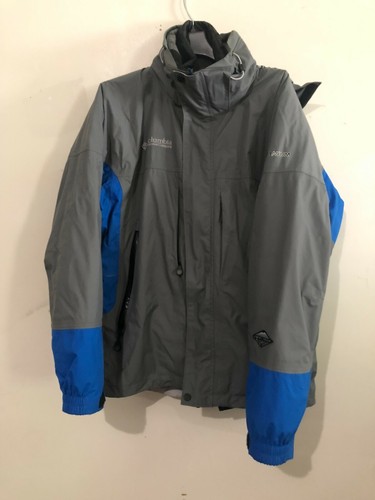 Columbia Titanium Size M 2 Piece Sports Wear Gray Blue Hood Men Coat Jacket - Picture 9 of 10