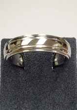 Gent's Colbalt Wedding Band Size 10 With Double Ridge & High Polish By Stuller