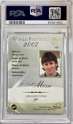 2007 Futera Lionel Messi World Football Soccer #165 PSA 9 2007 Futera Lionel Messi World Football Soccer #165 PSA 9