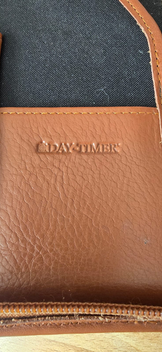 VTG DAYTIMER FILOFAX PLANNER BROWN GREEN LEATHER ORGANIZER 6-RING PERSONAL SIZE - Picture 3 of 7