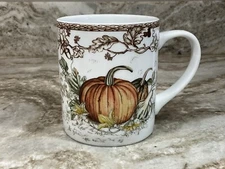 Large Coffee Mug Plymouth Pumpkin Williams Sonoma. Fall Theme. Porcelain. New.