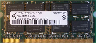 Qimonda 4GB (2x2GB) 2Rx8 PC2-6400S-666-12-F0