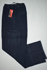 Herren Cargo Jeans Stretchjeans Schlupfhose Dunkelblau...Gr; M,L,XL- 4XL,5XL,6XL