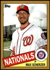 Max Scherzer 2020 Topps 1985 35th Anniversary 5x7 Gold #85-100 6/10 Nationals