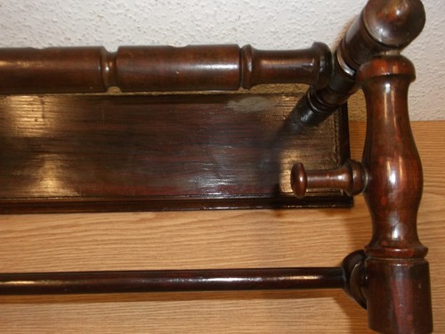 20s 30s Wall Shelf Wood Turned 20s 30s Vintage Antique Art Nouveau Style - Picture 4 of 9