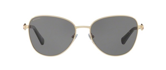 NWT BVLGARI Sunglasses BV 6097KB 204281 Polarized Pale Gold Plated / Gray 57 mm