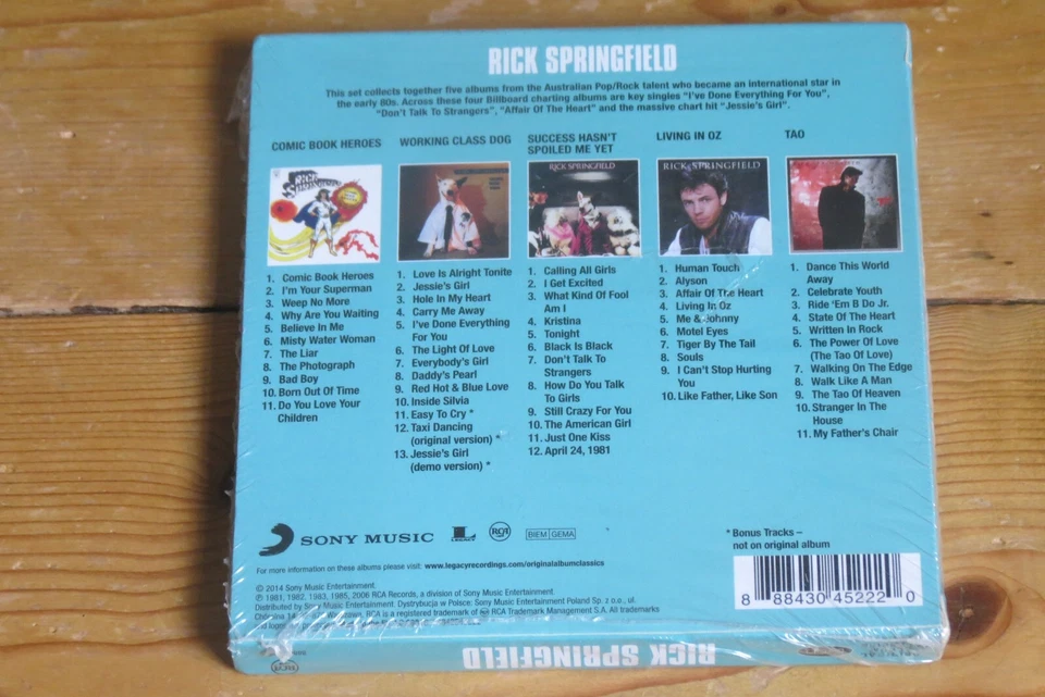 NEW/SEALED - RICK SPRINGFIELD - 5 CD Original Album Classics Series - box set - Image 2 of 2