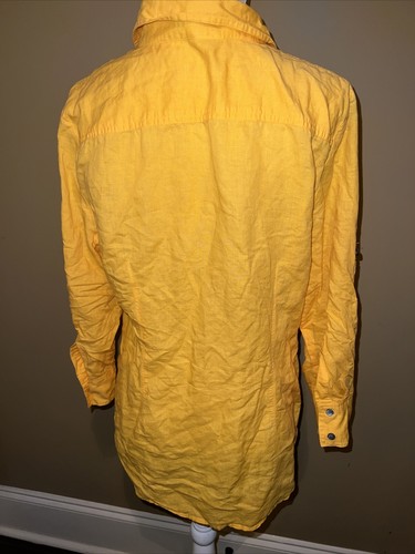 Chaus Sport womens 3/4 sleeve button up canary yellow blouse size Large - Picture 6 of 9
