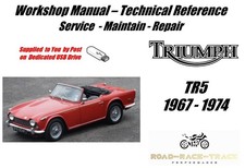 Triumph TR5 Service Repair Workshop Manual USB 1967 - 1974