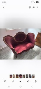 Antique Victorian Settee 1800s Beautiful Medallion Carved Wood