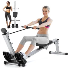 Foldable Rowing Machine with LCD, Quiet & Smooth, 300LBS Capacity, 2025 Model