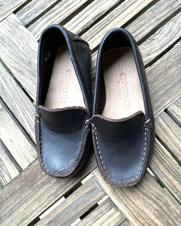 Mocasines de cuero italiano marrón talla 6 Crew Cuts para niños Foto 2 de 4