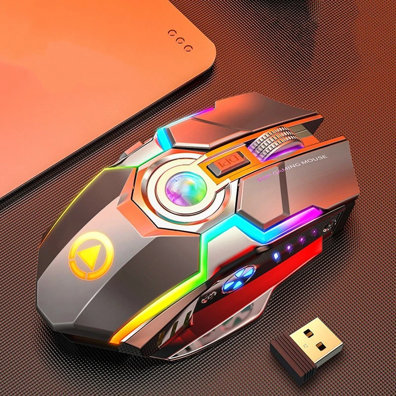 A5 Wireless Gaming Mouse Rechargeable Silent Ergonomic 7 Keys RGB Backlit Mice - Image 3 of 4