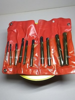 mac tools 3233L10 left hand screw machine 10 piece drill bit set new .Case dirty
