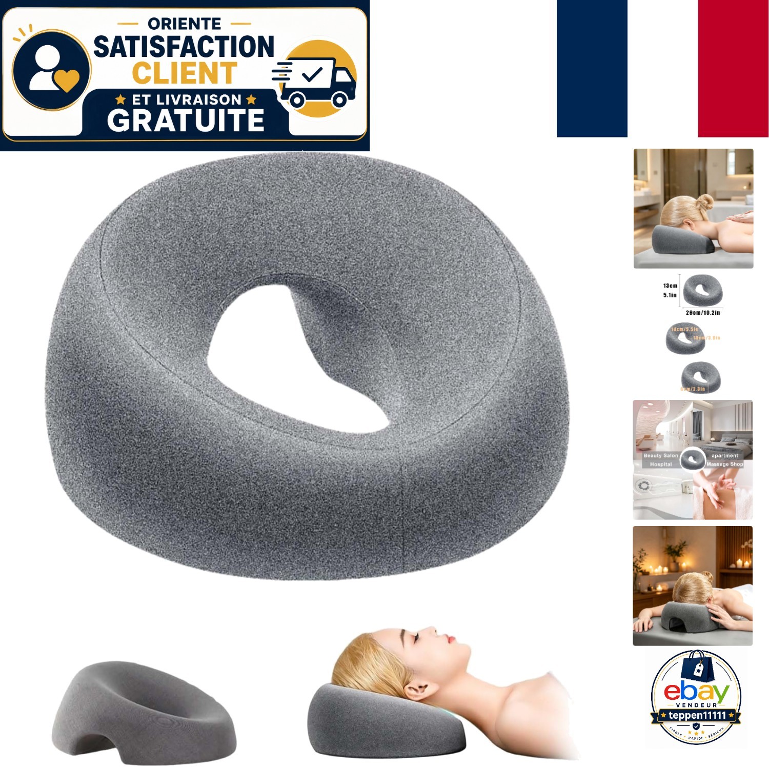 Soulagement cervical par coussin de massage en mousse mémoire respirant