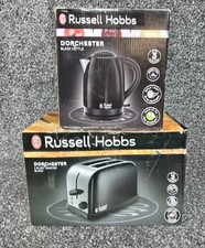 Russell Hobbs Dorchester Black Set - Kettle 20093 & 2 Slice Toaster 18782