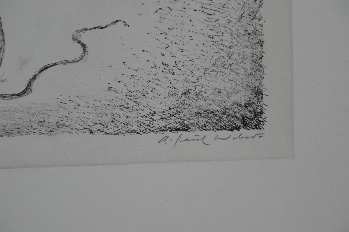 A. Paul Weber, Original Lithographie 1972, signiert, Die Dressur