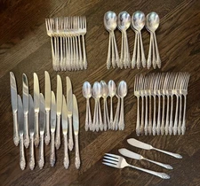 Oneida Service for 12 COMMUNITY EVENING STAR Silver Plate Silverware - 63 pcs
