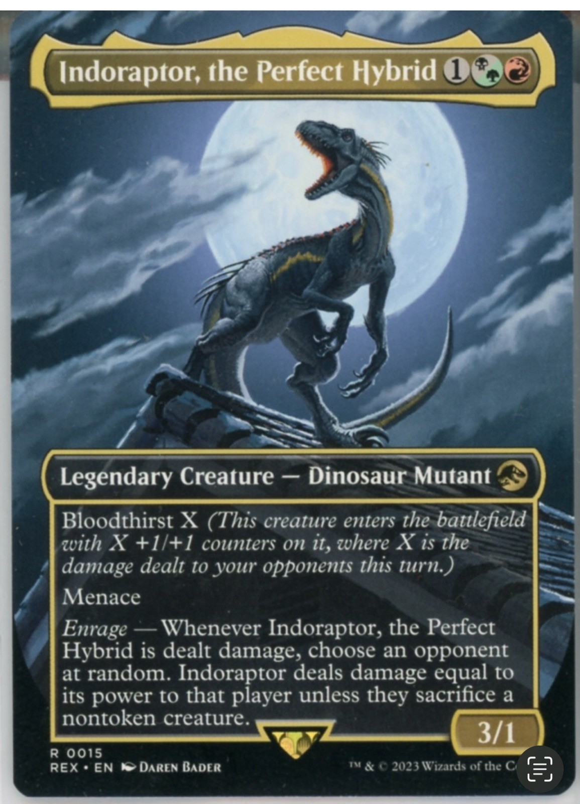 MTG English Indoraptor, the Perfect Hybrid (Borderless) NM Normal