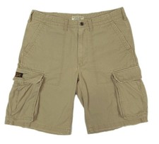 Vintage Polo Ralph Lauren Mens Cargo Shorts Cotton Snap Button Jeans Company Tan