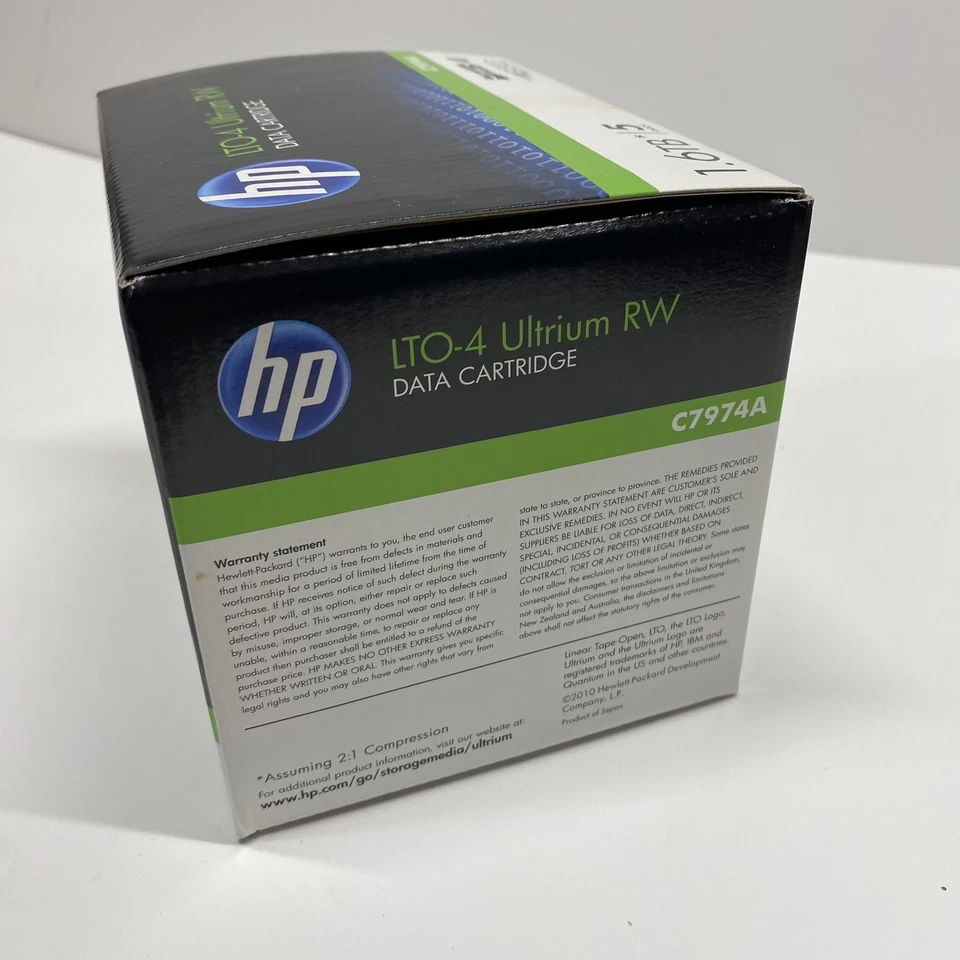 Упаковка из 5 картриджей данных HP LTO-4 Ultrium RW 1,6 ТБ новые запечатанные C7974A - Изображение 4 из 4