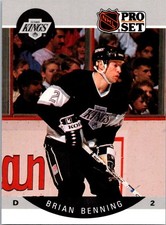 1990 Brian Benning Pro Set Hockey #114 Los Angeles Kings
