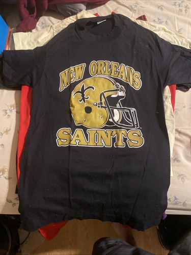 Vintage Russell New Orleans Saints Black T-Shirt Tee Men’s M NEW made in USA