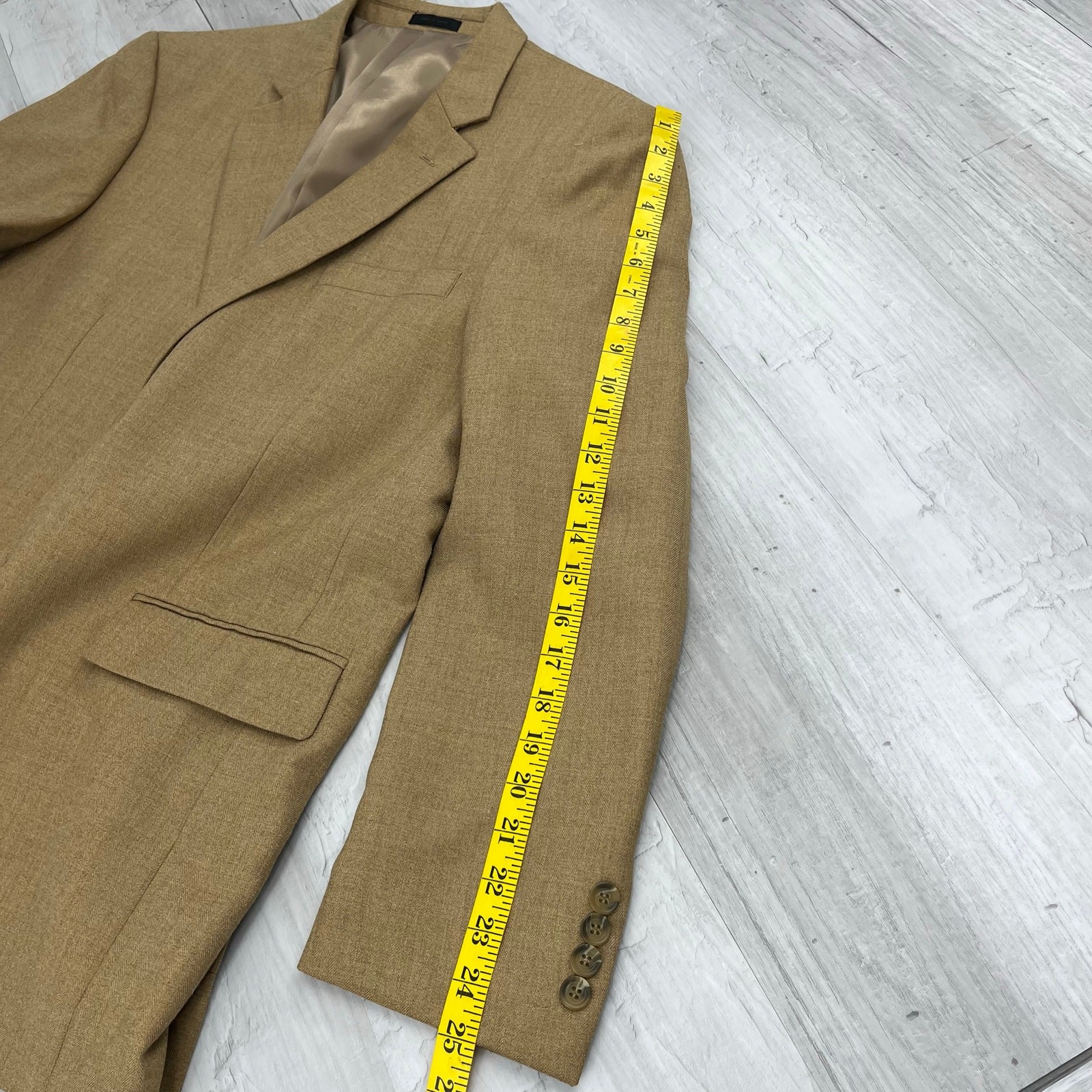 Andrew Fezza 2 Button Light Brown Tan Basic Suit … - image 10