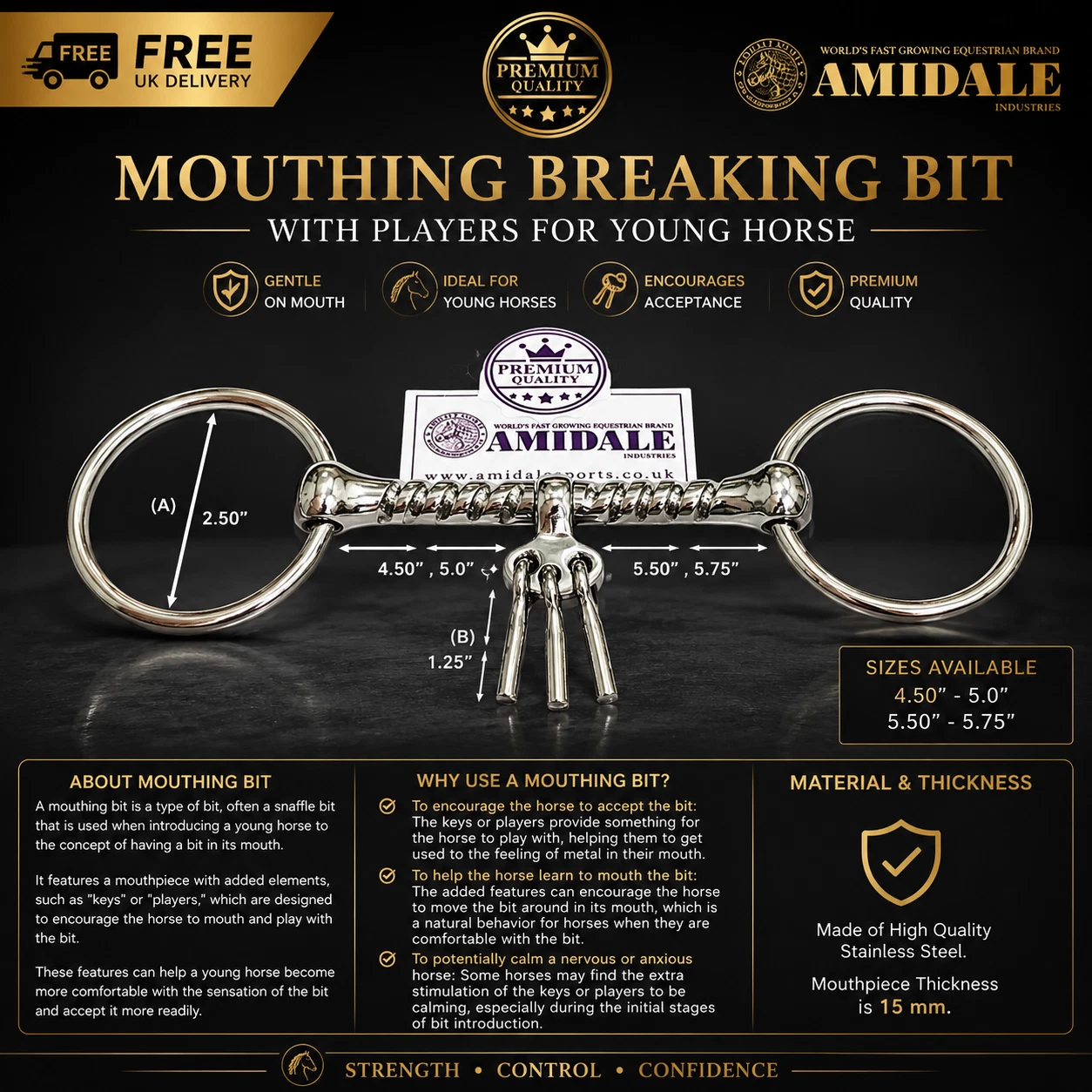Mouthing Breaking Bit Size Reference