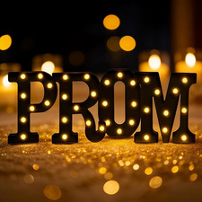 Prom Decorations 2026, 4 Pcs LED 3D Extra Large Light up Letter Signs, Marquee L