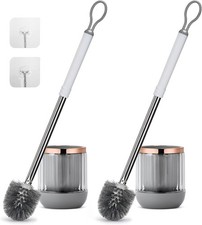 Toilet Bowl Brush and Holder 2 Pack Long Handle Toilet Brush for Bathroom with